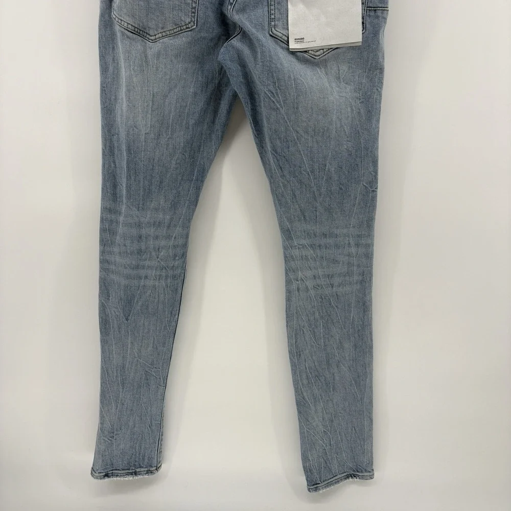 Purple Brand Jeans Men 30x33 Mid Indigo P002 Distressed Stretch Slim Fit Denim